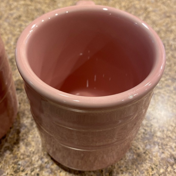 2 Longaberger Pink Mugs Woven Traditions Vitrified Pottery  (Mugs Only) - Picture 12 of 17